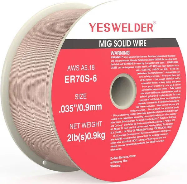 YESWELDER ER70S-6 .035-Inch On 10-Pound Spool Carbon Steel MIG Solid Welding Wire