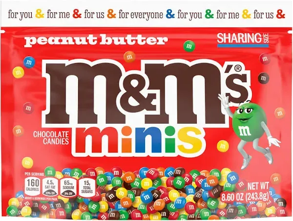 M&M's Minis Peanut Butter Chocolate Candy Tube