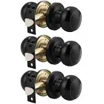 Probrico 3 Pack Round Passage Door Knob Non-Locking Knobs Keylessknobs Interior Exterior Lockset Passage for Hallway Closet at MechanicSurplus.com