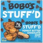 Bobo's Stuff'd Peanut Butter and Chocolate Chip Oat Bar, 2.5 oz Bar, 12/Box