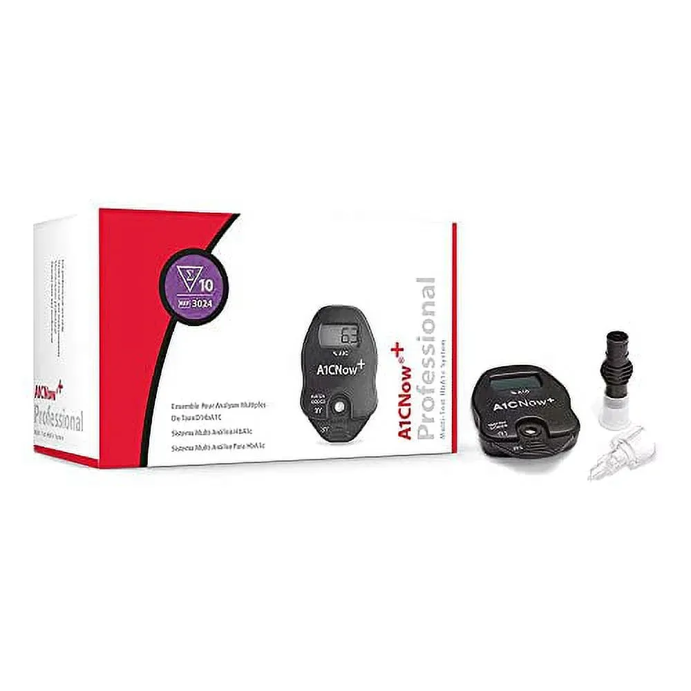 New True A1CNow Self-Check Glucose Monitor w 2 Tests Exp 07/30/2025