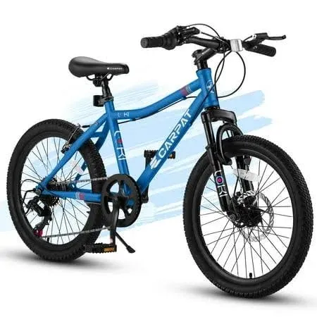 20 Inch Kids&#039; Bike Boys Girls Mountain Bike Ages 8-12, 7 Speed Children Bicycles