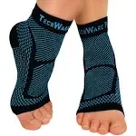 TechWare Pro Ankle Brace Compression Sleeve - Relieves Achilles Tendonitis, Joint Pain. Plantar Fasciitis Sock with Foot Arch Support Reduces Swelling & Heel Spur Pain. Injury Recovery for Sports