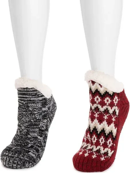 MUK LUKS Women's 2-Pack Short Cabin Socks