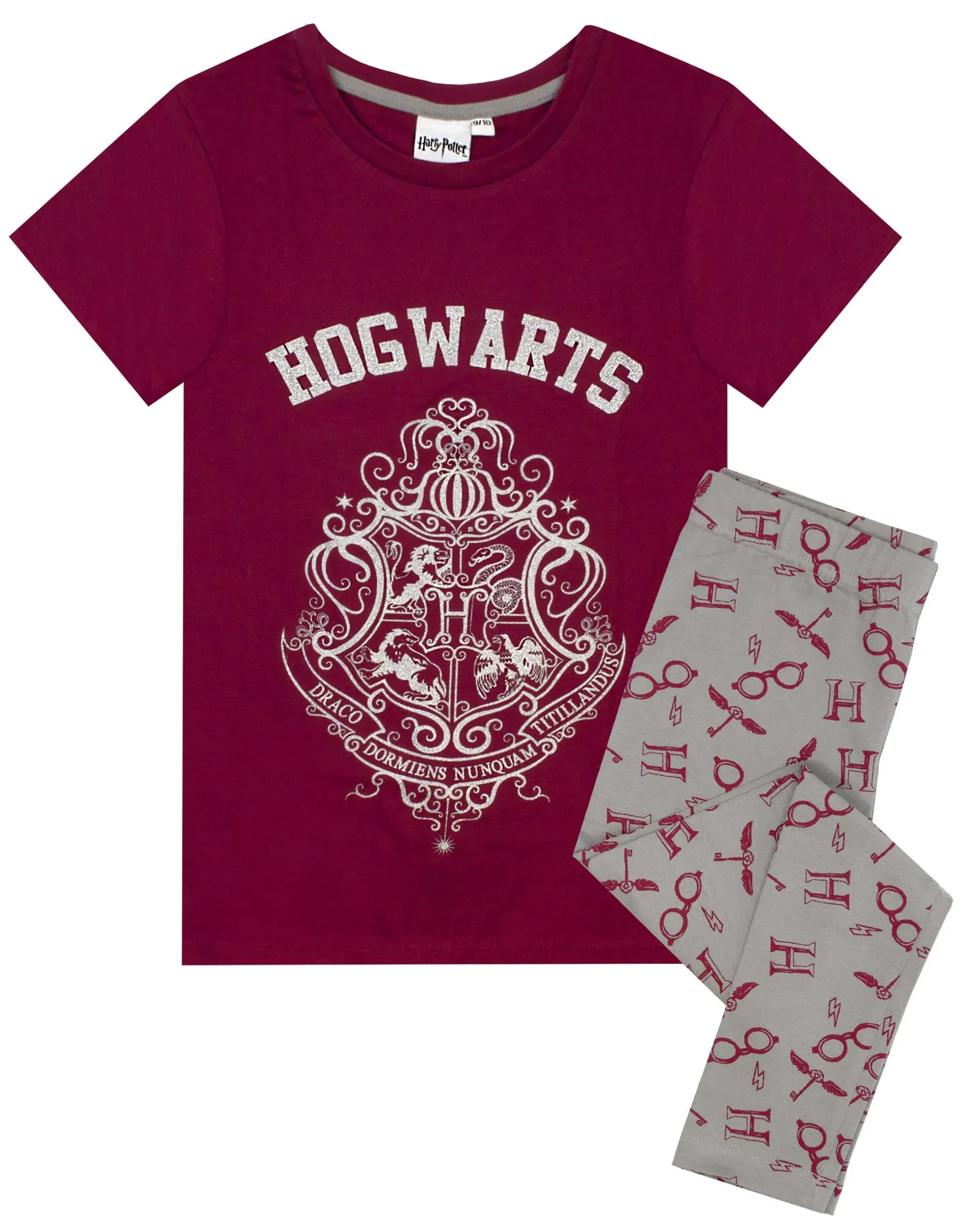 Harry Potter Girls Red Short Sleeve Long Leg Pyjama Set 5-6 Years