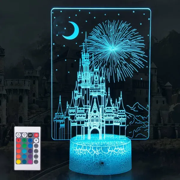 Creative 3D Illusion lamp Castle Night Light with Remote &amp; Smart Touch 7 