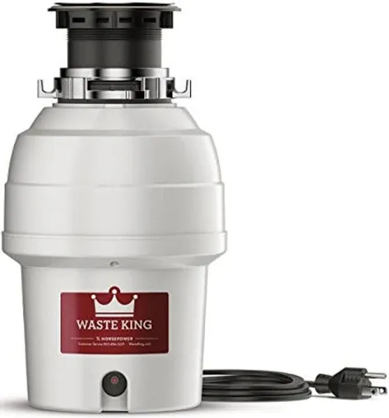 Waste King 3/4 HP Garbage Disposal with Power Cord, Food Waste Disposer for Kitc