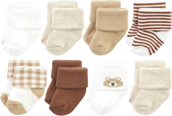 Hudson Baby Baby Girls' Cotton Rich Newborn and Terry Socks