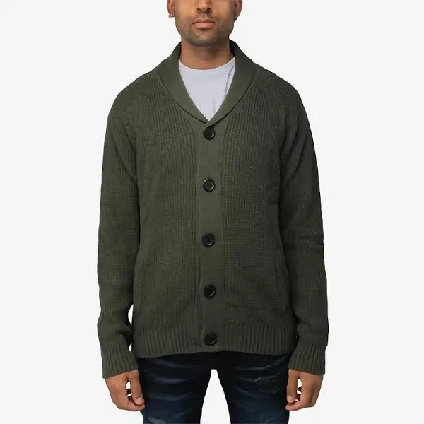 X RAY Mens Cardigan Sweater, Shawl Collar Cable Knit Button Down Cardigan Sweaters for Men Sweaters for Men Big and Tall