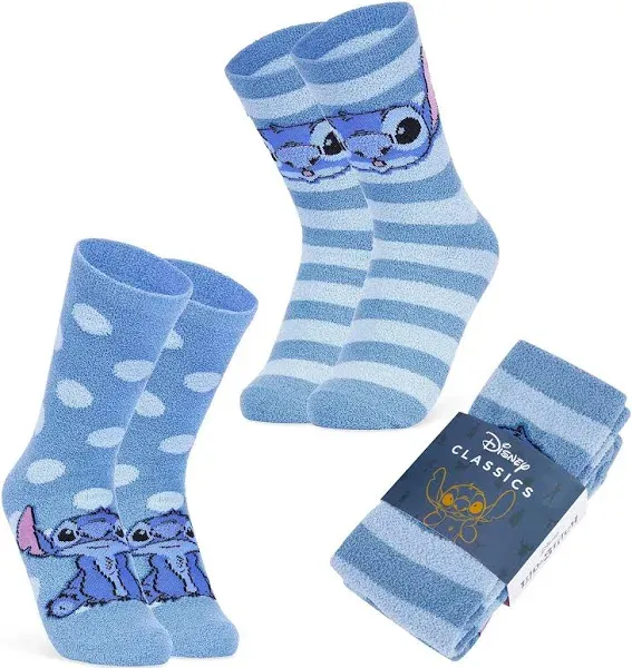 Disney Stitch Fluffy Fleece Socks (2 Pack)