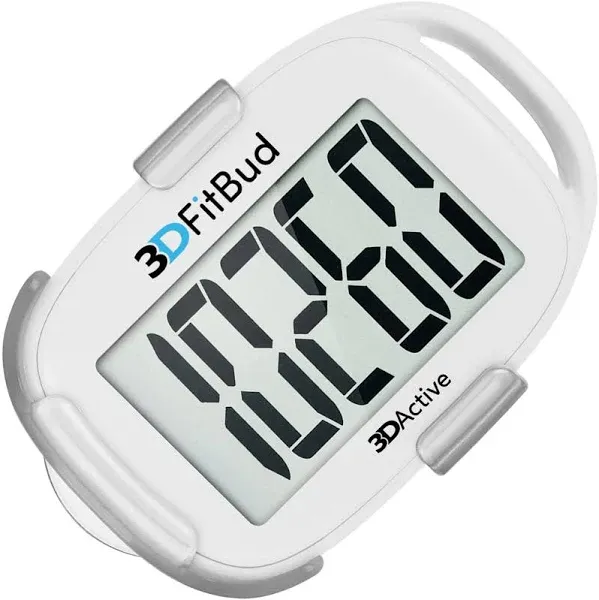 3D FitBud Simple Step Counter Walking 3D Pedometer with Clip Workout Cardio