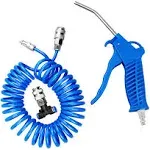 Beduan Air Blow Gun Kit with 16ft Long Pneumatic Pu Hose, Heavy Duty Air Duster Gun for Air Compressor