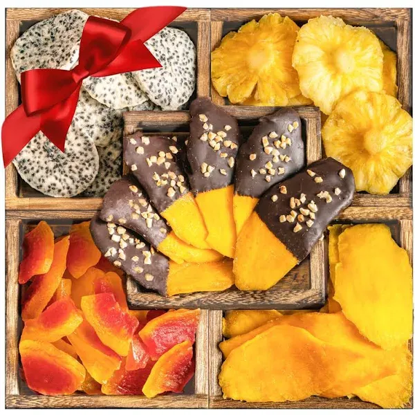 TropiJoy Dried Fruit Christmas Gift Baskets for Women - Chocolate Dipped Drie...