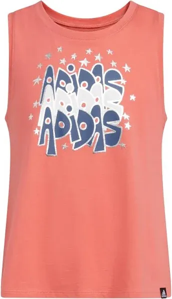 adidas Girls' Waist-Length Tie-Back Tank Top