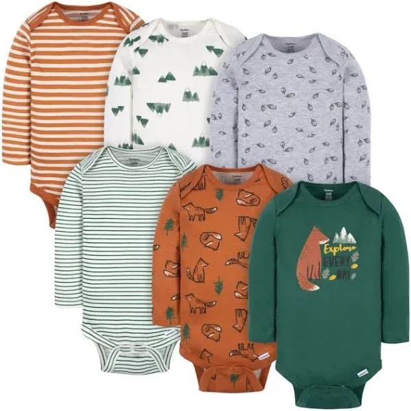 Gerber Baby Boys' 6-Pack Long-Sleeve Onesies Bodysuit