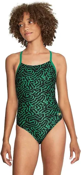 Speedo Women's Race Maze Flyback One Piece Swimsuit