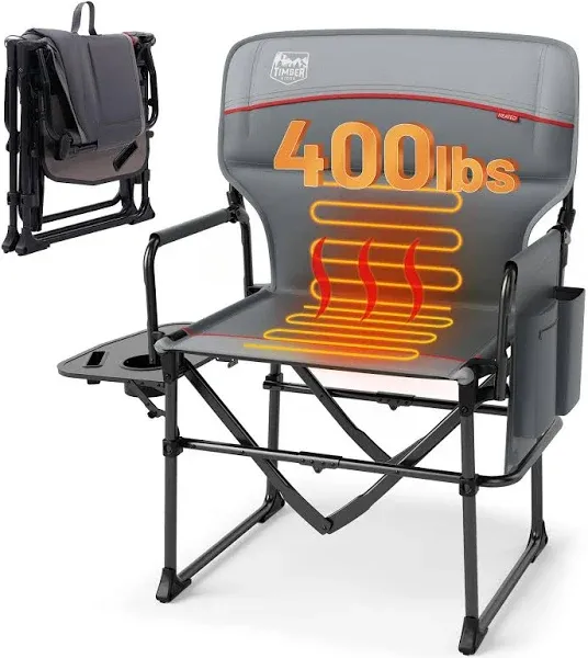 Compact Camping Chair with Side Pocket &amp; Table - Ideal for Lawn &amp; Outdoor Use