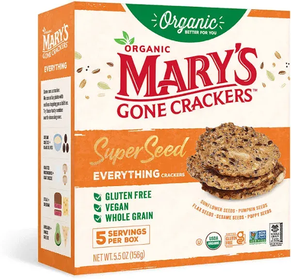 Mary&#039;s Gone Crackers Super Seed Classic Crackers, 5.5 oz