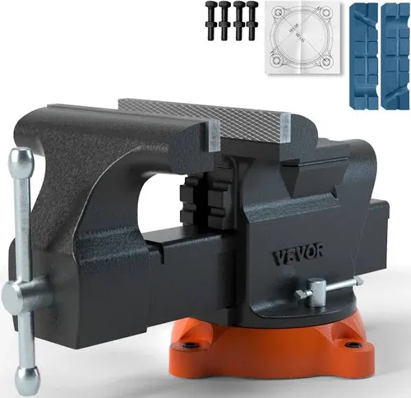 VEVOR Bench Vise 360 Swivel Locking Base Ductile Iron