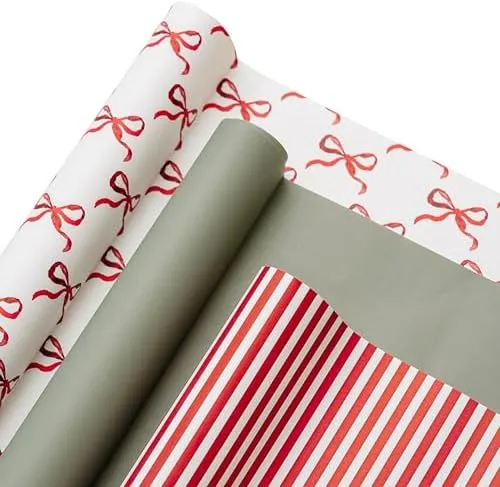 Merry Market 3-Pack Premium Matte Christmas Wrapping Paper