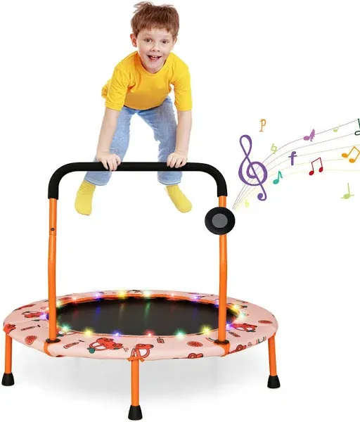 Goplus 36" Mini Trampoline for Kids Toddler Trampoline with LED Lights