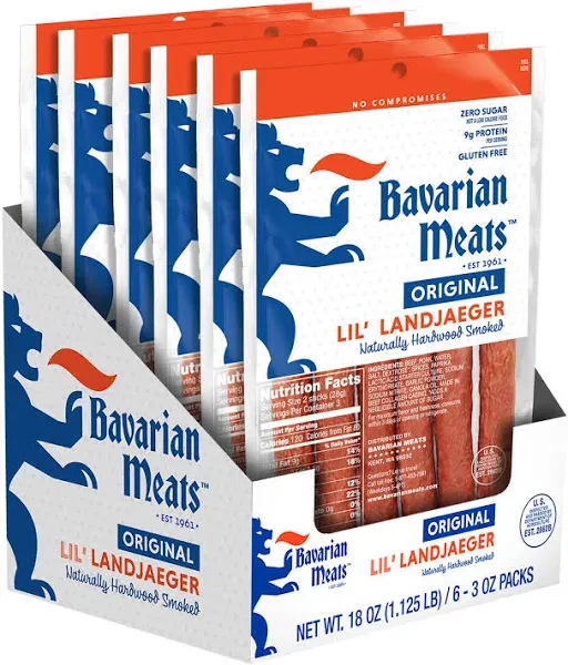 Bavarian Meats Lil' Landjaeger German Style Smoked Sausage Snack Sticks