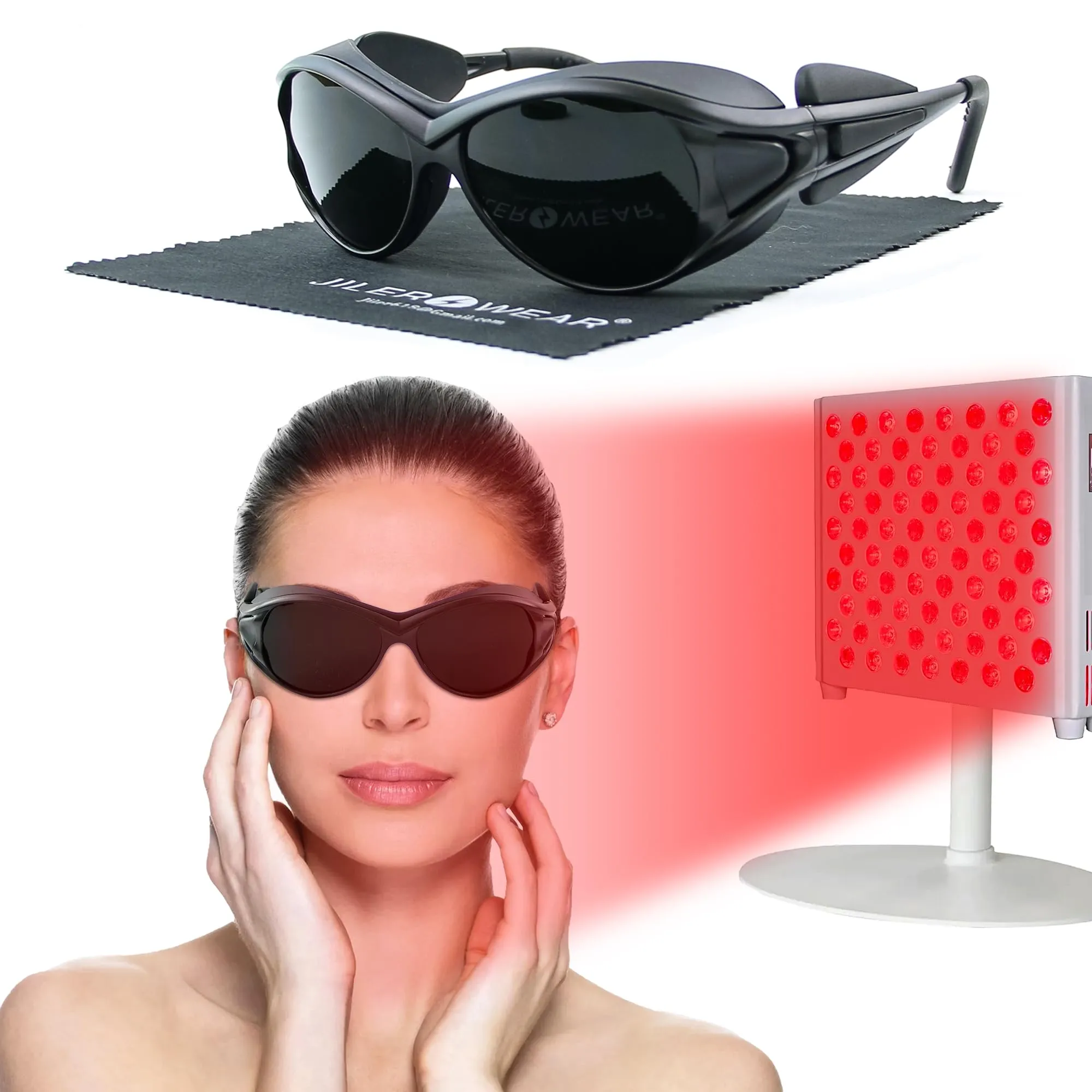 Professional Red Light Therapy Glasses for Eye Protection,Gog<wbr/>gles, LED Red&amp;Bl...