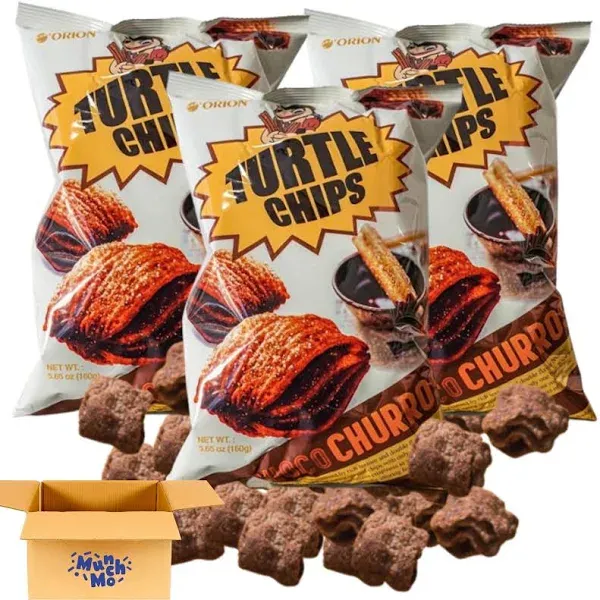 Munchmo Turtle Chips Big 160 Grams Choco Churro 3 Packs