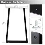 Topsair Metal Table Legs Desk Legs, Heavy Duty Square Tube Iron Desk Legs, DIY Furniture Legs for Dining Table, Coffee Table, Co