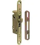 FPL #3-45-S Sliding Glass Door Replacement Mortise Lock with Adapter Plate, 4-5/8” Screw Holes, 45 Degree Keyway- YZD Plating