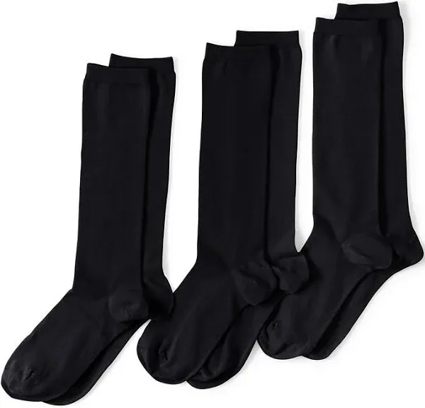 Lands' End Women's 3-Pack Seamless Toe Solid Trouser Socks