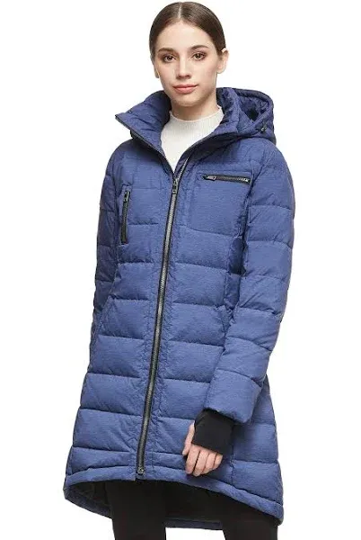 Orolay Women's Winter Down Jacket Long Quilted Puffer Coat Warm Hooded Slim Fit Outerwear