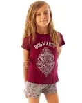 Harry Potter Pyjamas Hogwarts Crest Glitter Print Girls Size 5 - 6