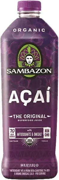 Sambzon Organic Acai Juice 64 fl.. oz. (2 Pack)