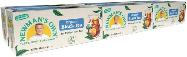 Newman&#039;s Own Organics Black Tea, Unsweetened Tea, USDA Certified Organic 22Count