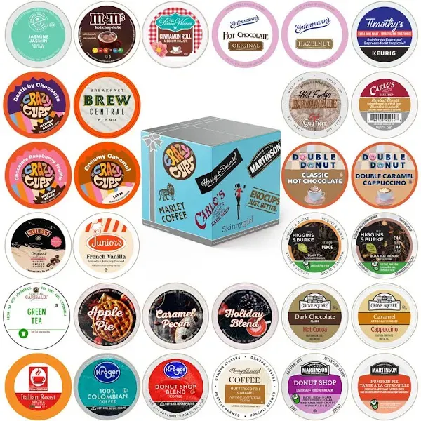 Keurig K-Cup Brewers Coffee, Tea, Cappuccino and Hot Chocolate Variety Sampler