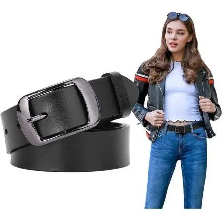 Fashion Womens Genuine Leather Belt, Waist Belt with Pin Buckle for Jeans Pan...