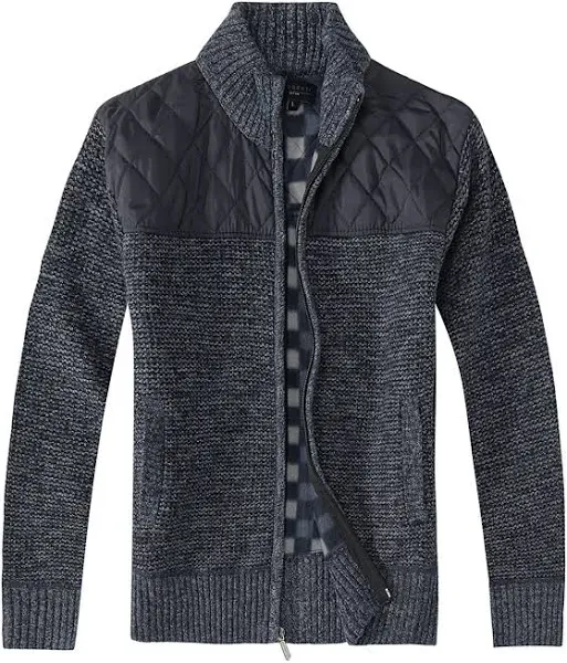 Men&#039;s Full Zip Up Collar Knitted Cardigan Soft Sweater Pullover Jacket #SW-910