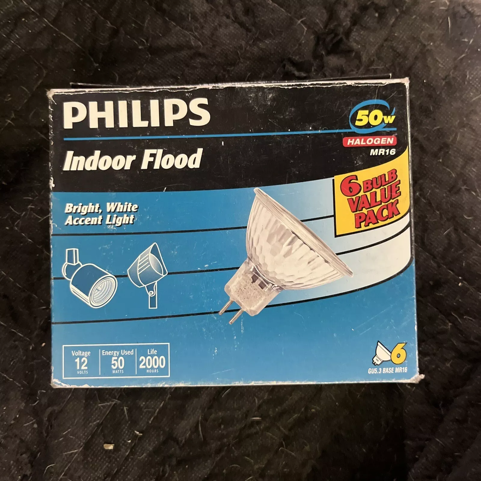 6-Pack-Philips Landscape and Indoor Flood 50-Watt MR16 12-Volt Light Bulb