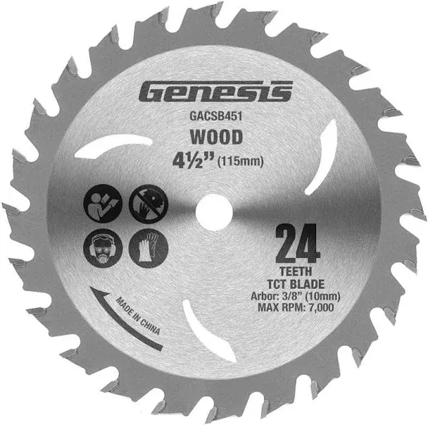 Genesis GACSB451 4 1/2" 24-Teeth Tungsten Carbide-Tipped Circular Saw Blade