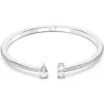 Swarovski Attract Cuff Bangle, White, Rhodium Plated