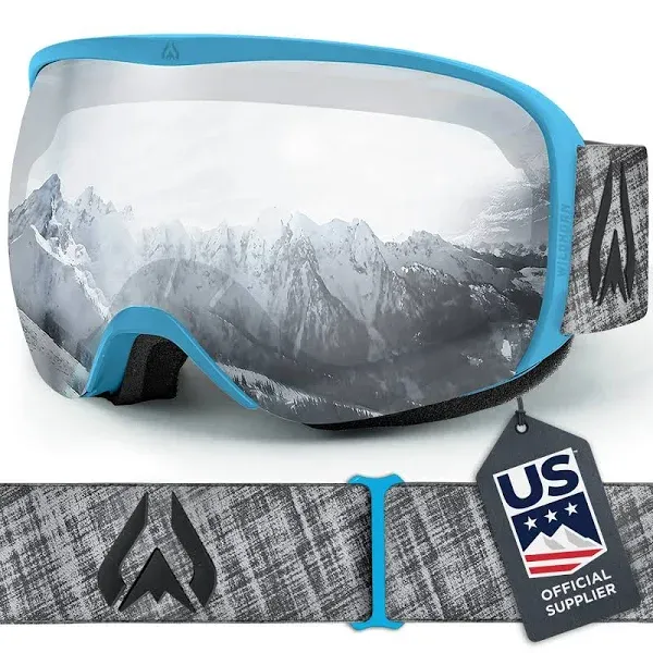 Wildhorn Cristo Ski Goggles Men Women 100% UV Anti-Fog Glacierblue-si<wbr/>lver-rb