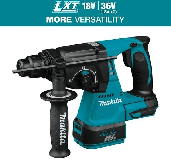 Makita XRH01Z 18V LXT Li-Ion Brushless Cordless 1" Rotary Hammer, accepts SDS-PLUS bits, XAG20Z 18V LXT Li-Ion 4-1/2" / 5" Paddle Switch Cut-Off/Angle Grinder, & BL1840B 18V LXT Li-Ion 4.0Ah Battery