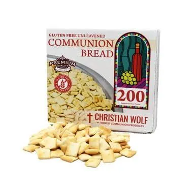 Christian Wolf World Communion Cups Unleavened Gluten Free Bread for Communion