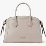 Kate Spade New York Knott Pebbled Leather Medium Zip Top Satchel Bag - Warm Taupe