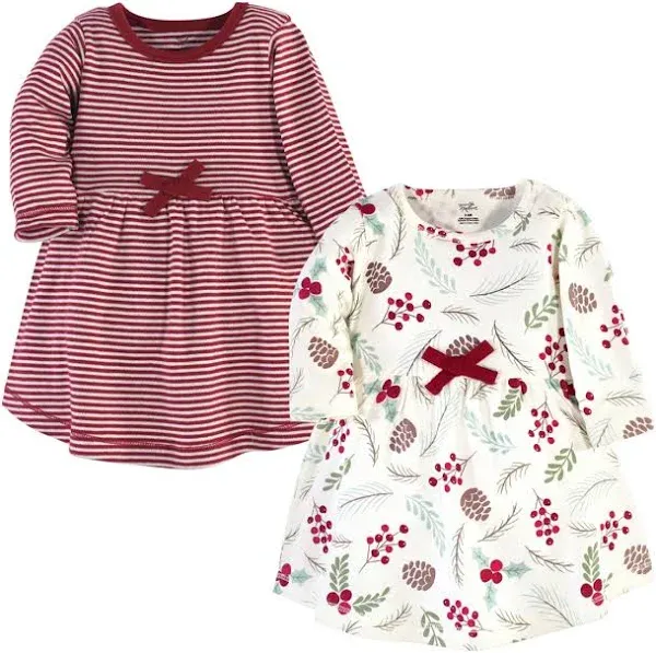 Touched by Nature Girls Organic Cotton Long-Sleeve Dresses 2pk