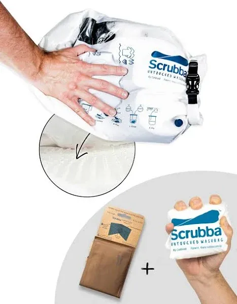 Calibre8 Pty LTD Scrubba Untouched Wash Bag - Portable Washing Machine - Eco-Friendly Manual Washing Machine for Travel, Camping, Baby Clothes - Travel Essentials, Gi