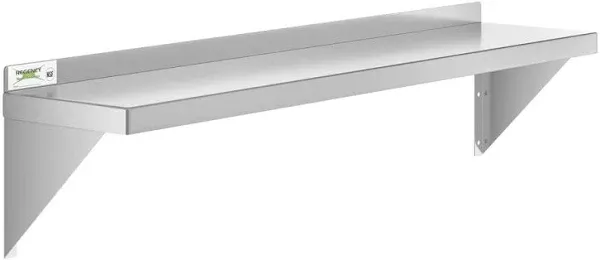 12&#034; Width X 30&#034; Length | Stainless Steel Wall Shelf | Square Edge | Metal Shelvi