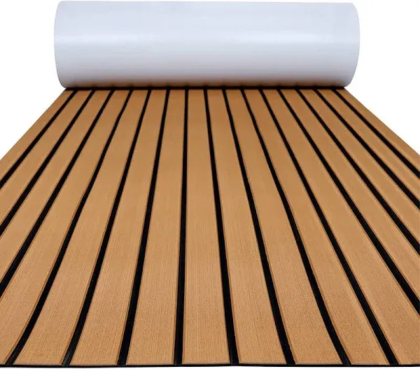 FOCEAN Boat Flooring EVA Foam Boat Decking Faux Teak Marine Flooring Boat Mat Boat Carpet Sheet for Motorboat RV Yacht Kayak Surfboard