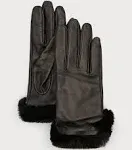 Ugg Women's Tech-Compatible Shearling Leather Gloves - Black